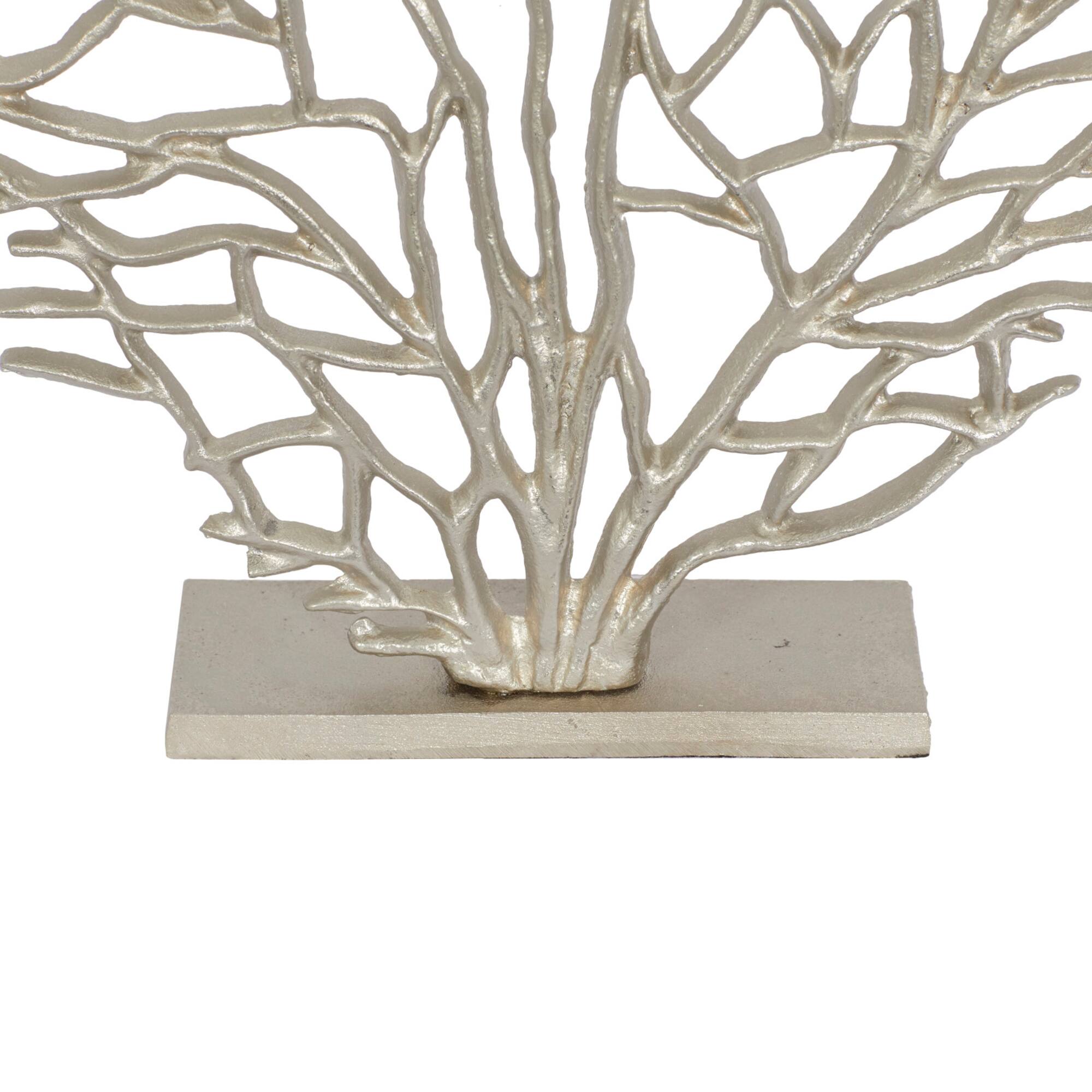 21" Silver Aluminum Coastal Nature Sculpture